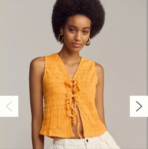 Anthropologie Puckered Tie Tank Top